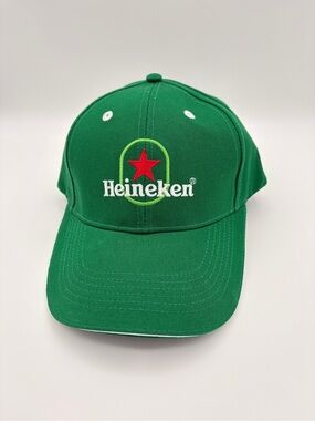 Heineken Beer Green Embroidered Logo Baseball Cap 100% Organic Cotton